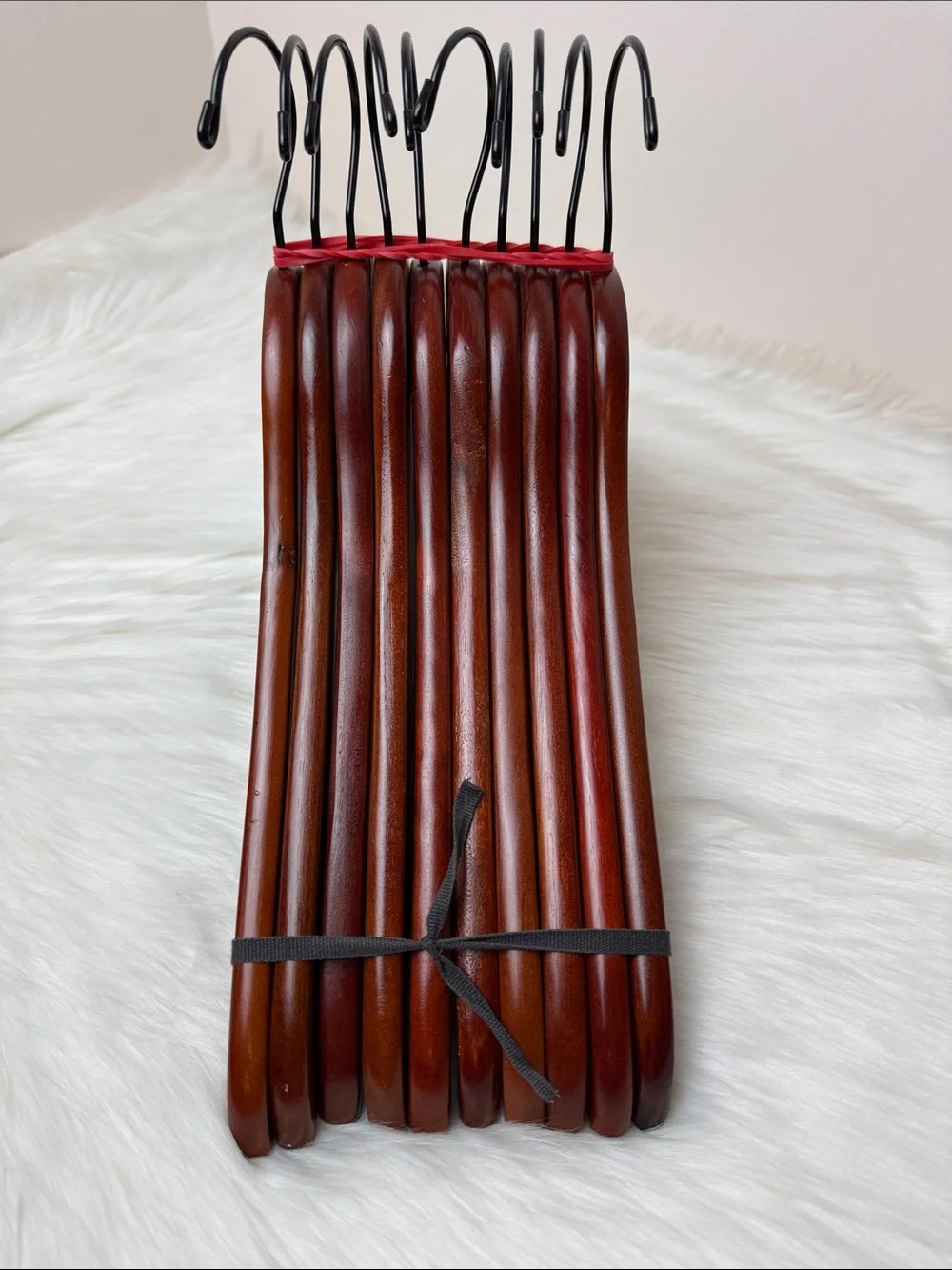 Brookstone Premium Wooden Suit Hangers in Mahogany - Set of 10